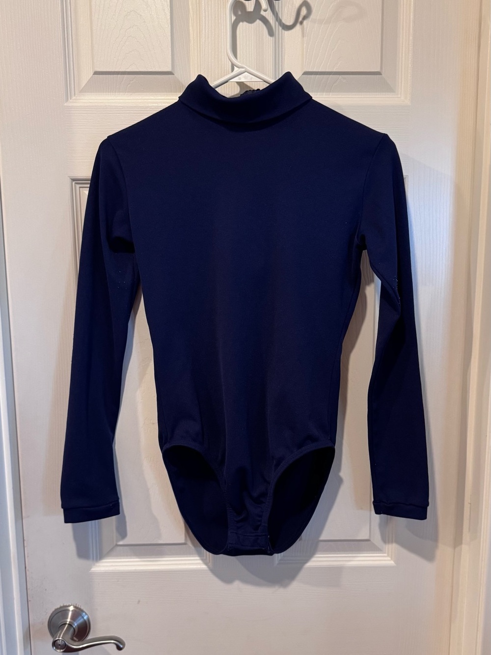 Women's Long-Sleeve Mock Neck Bodysuit in Navy